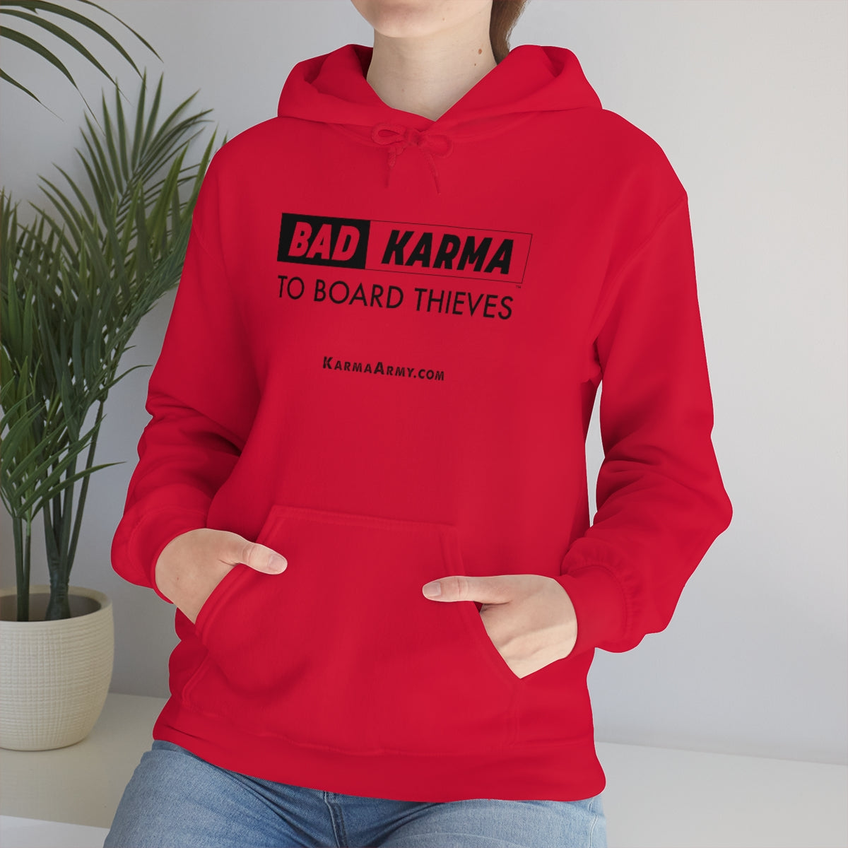 BAD KARMA TO BOARD THIEVES Unisex Heavy Blend™ Hooded Sweatshirt