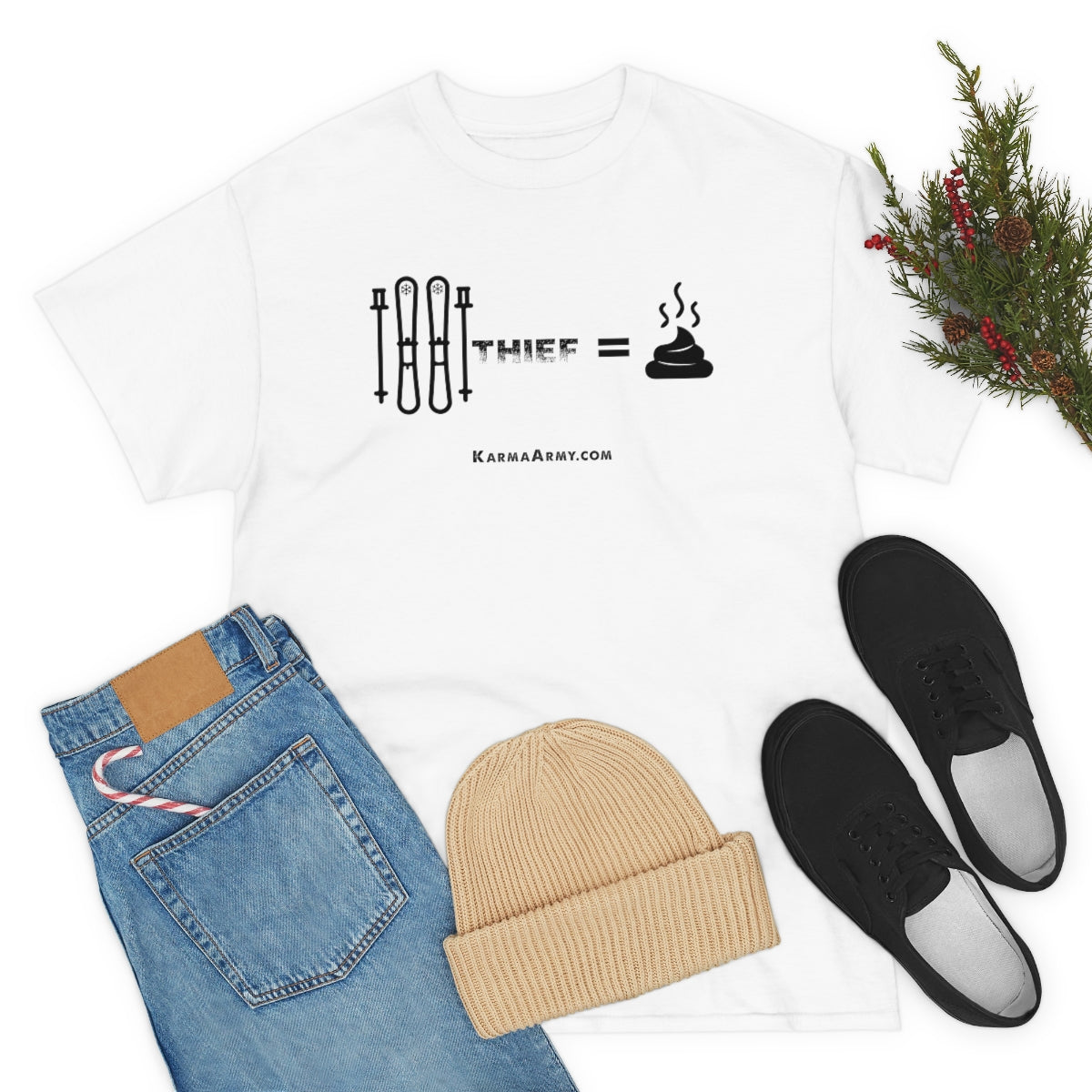 Ski Thief = Poop Unisex Heavy Cotton Tee