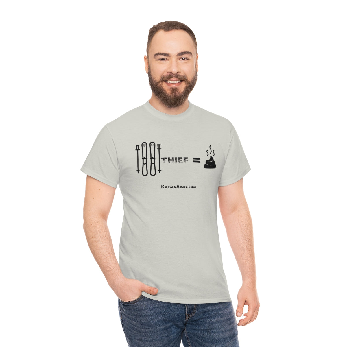 Ski Thief = Poop Unisex Heavy Cotton Tee