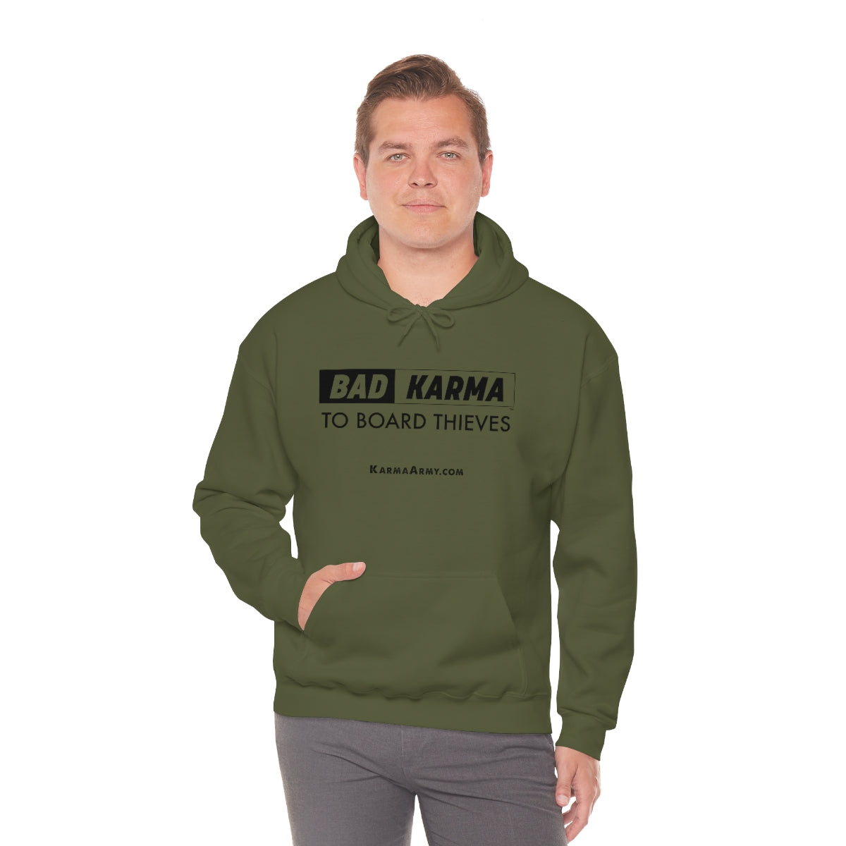 BAD KARMA TO BOARD THIEVES Unisex Heavy Blend™ Hooded Sweatshirt
