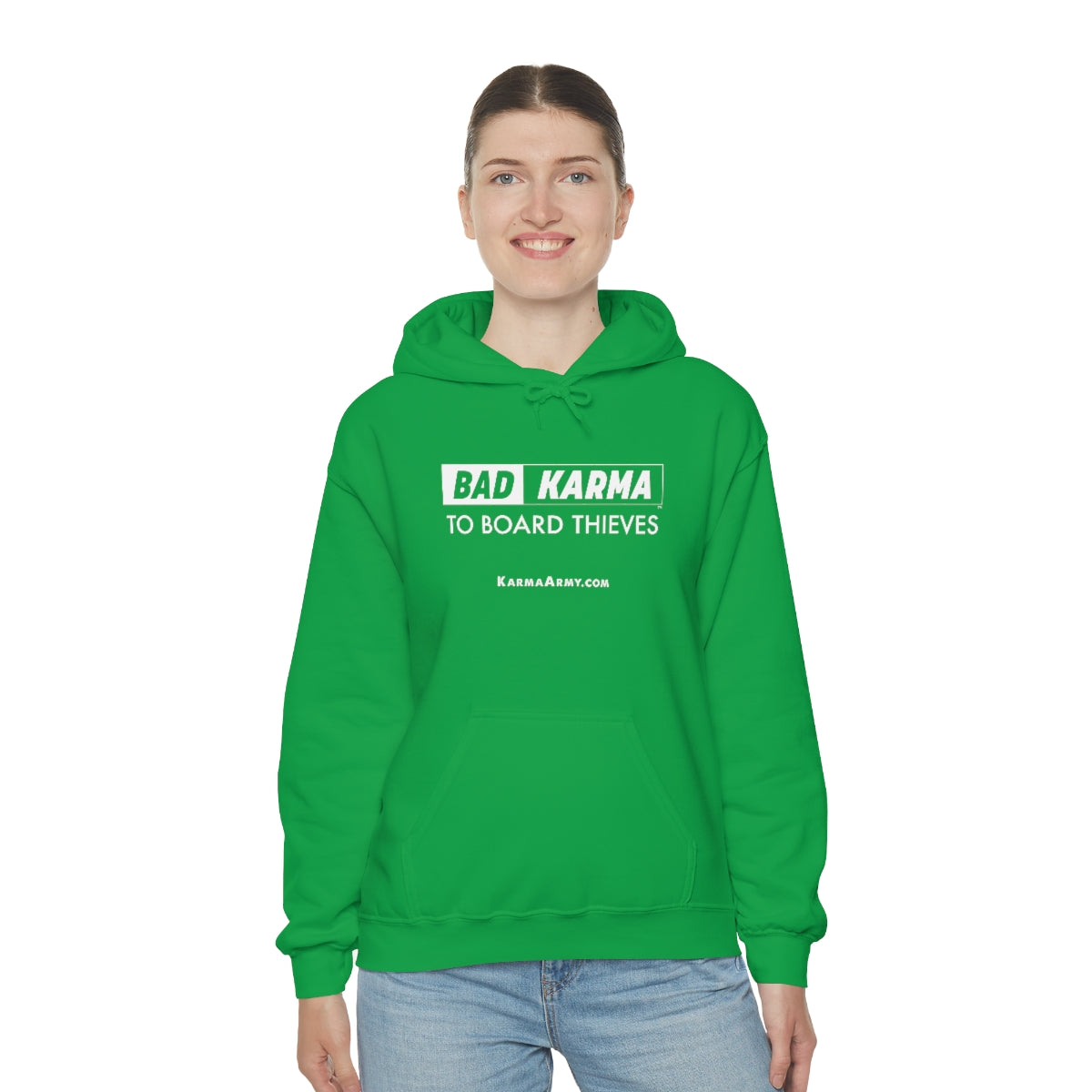 BAD KARMA TO BOARD THIEVES Unisex Heavy Blend™ Hooded Sweatshirt