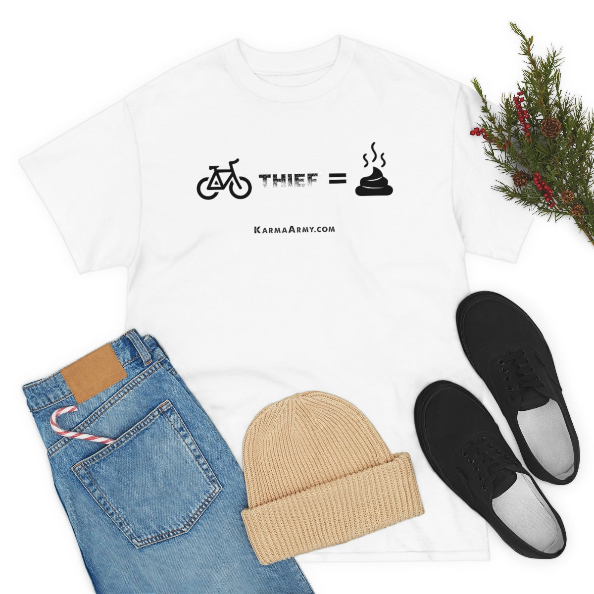 Bike Thief = Poop Unisex Heavy Cotton Tee