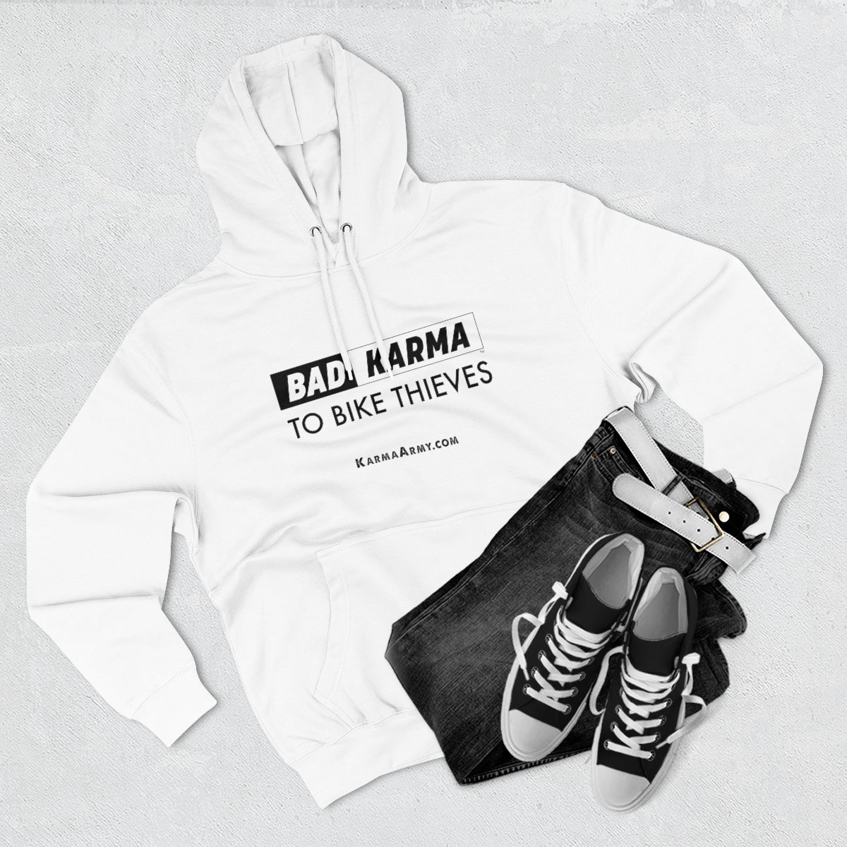 BAD KARMA To Bike Thieves Unisex Premium Pullover Hoodie