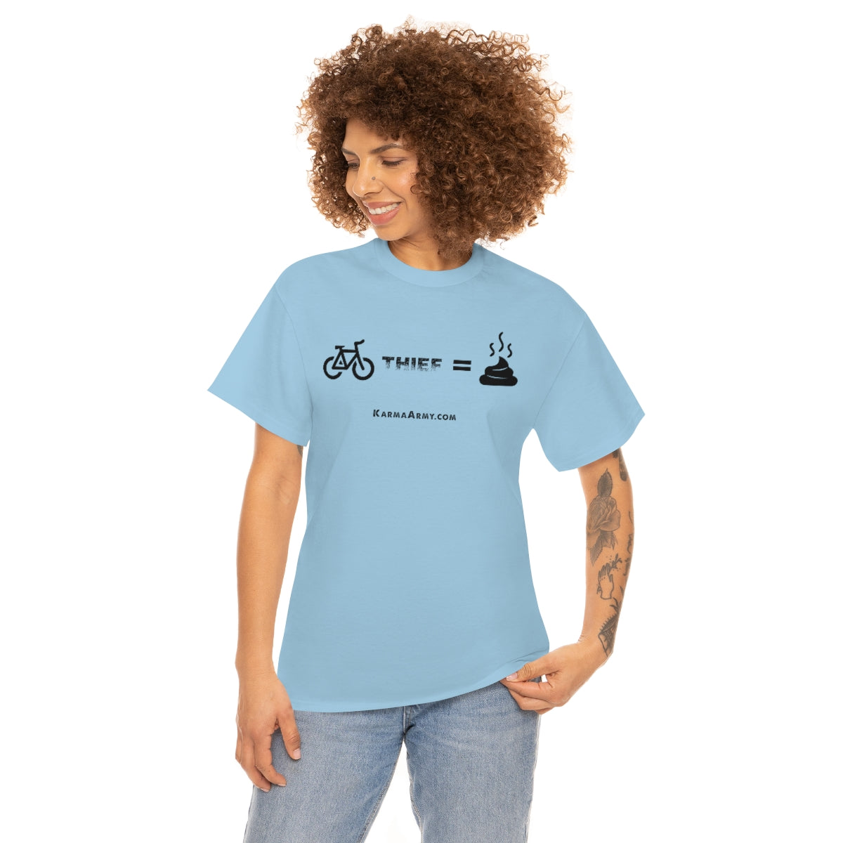 Bike Thief = Poop Unisex Heavy Cotton Tee