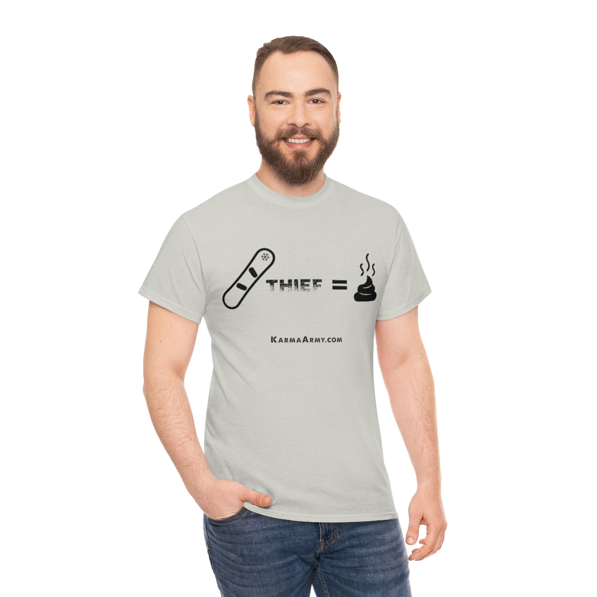 Board + Thief = Poop Unisex Heavy Cotton Tee