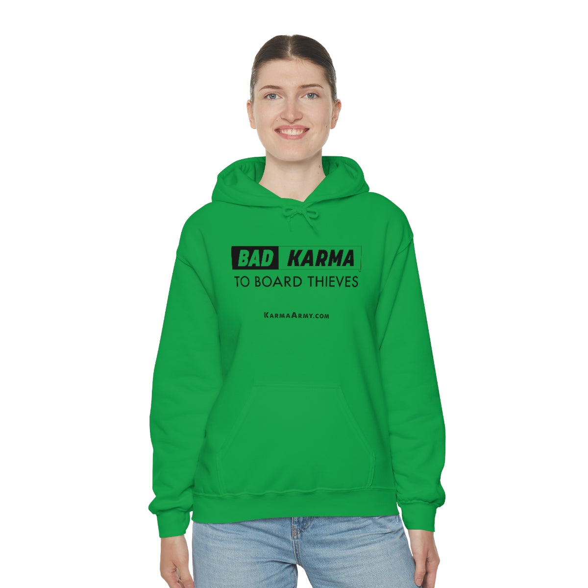 BAD KARMA TO BOARD THIEVES Unisex Heavy Blend™ Hooded Sweatshirt