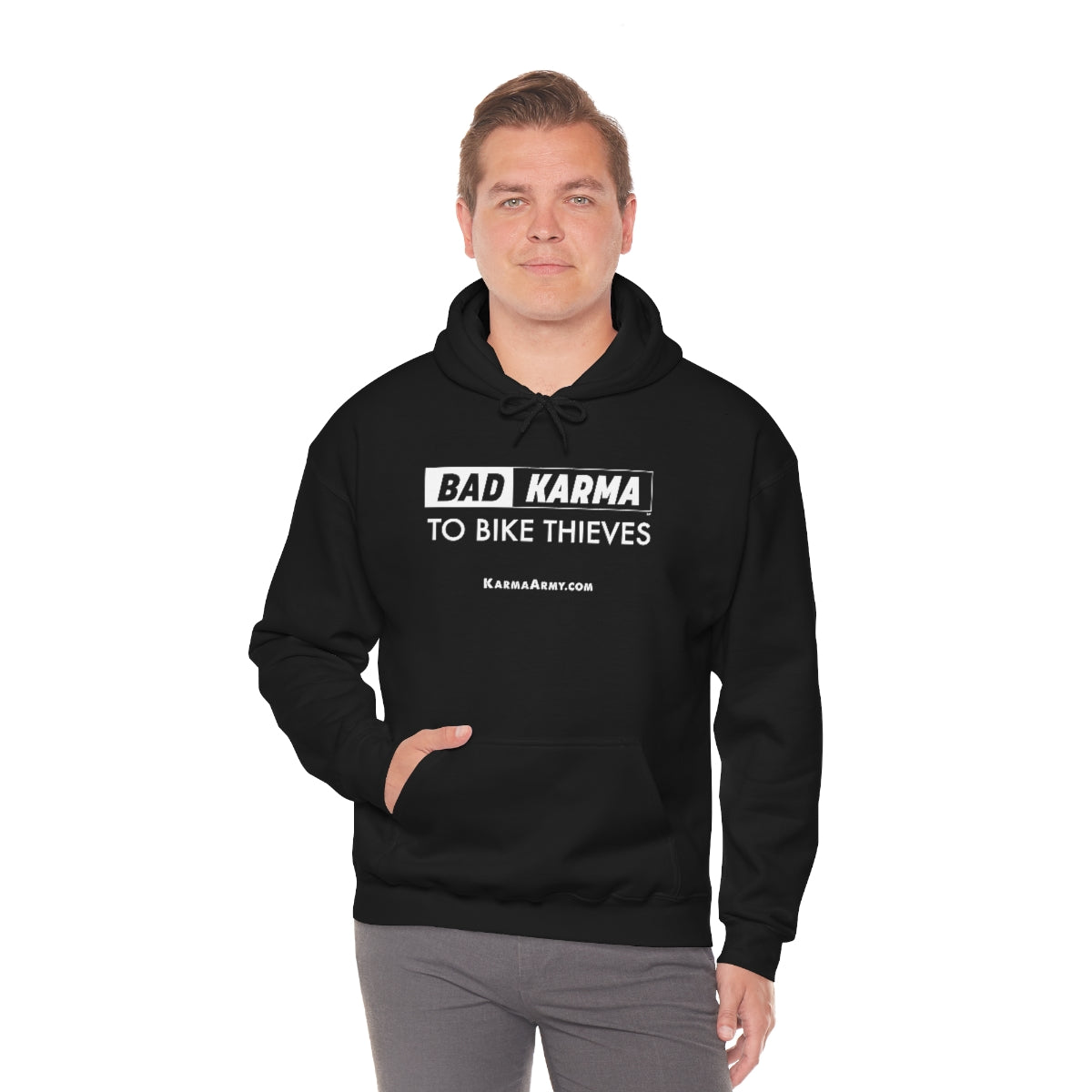 BAD KARMA TO BIKE THIEVES Unisex Heavy Blend™ Hooded Sweatshirt
