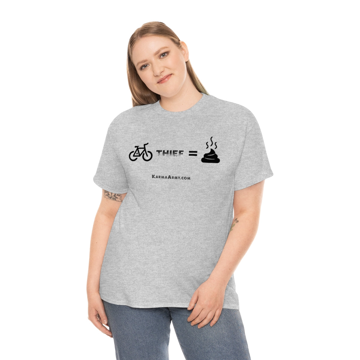 Bike Thief = Poop Unisex Heavy Cotton Tee