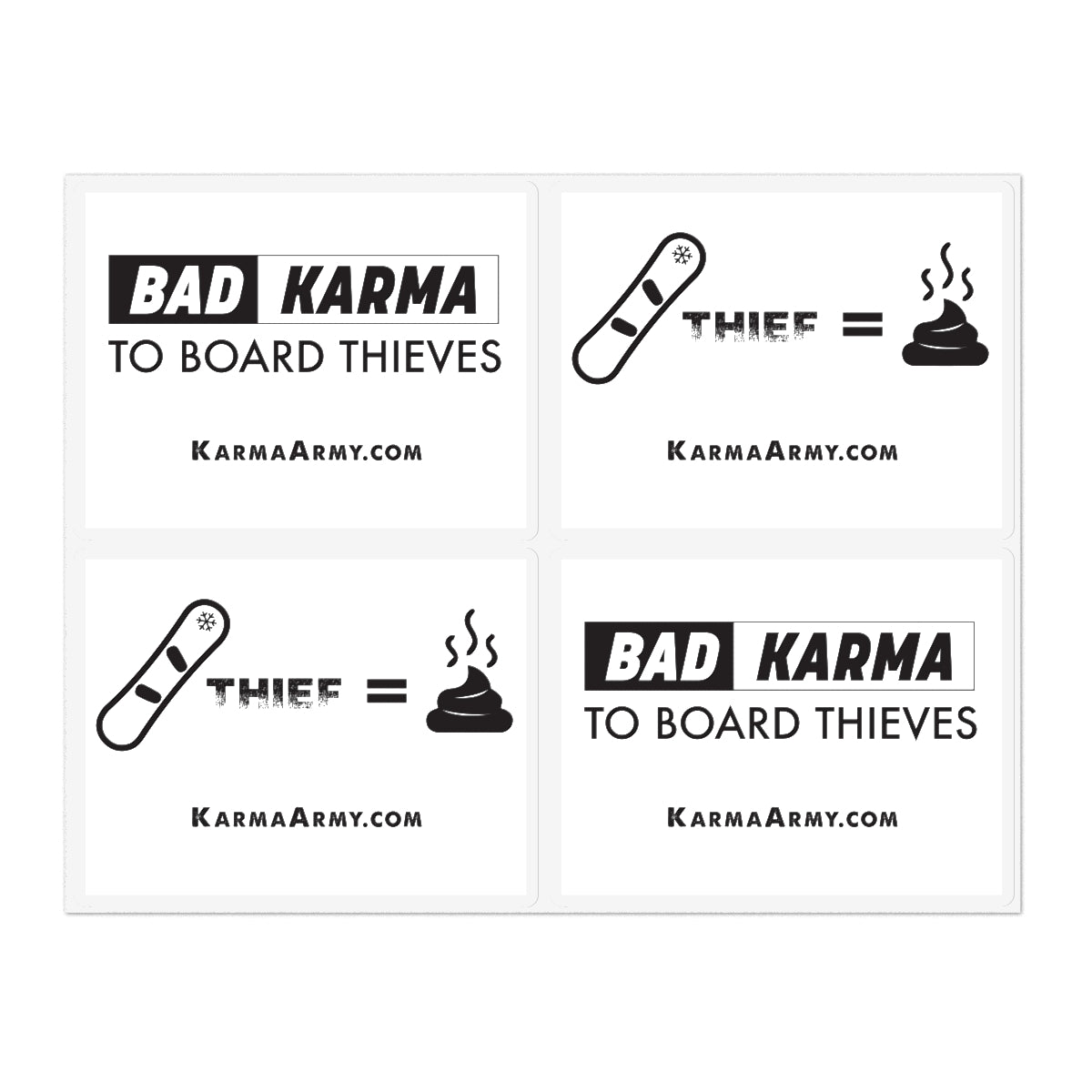 Bad Karma to Board Thieves Stickers