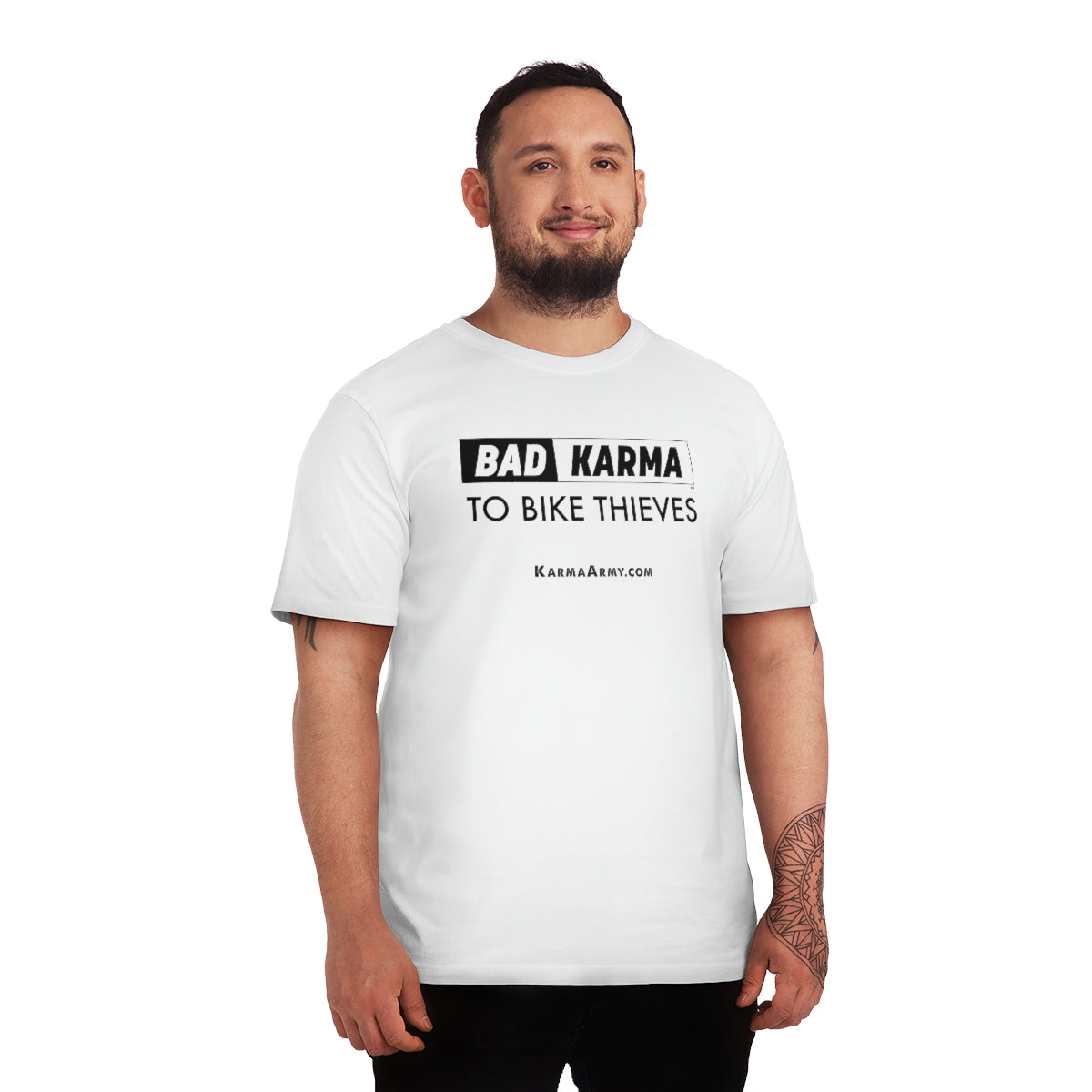 BAD KARMA TO BIKE THIEVES Men's Organic Sparker T-shirt