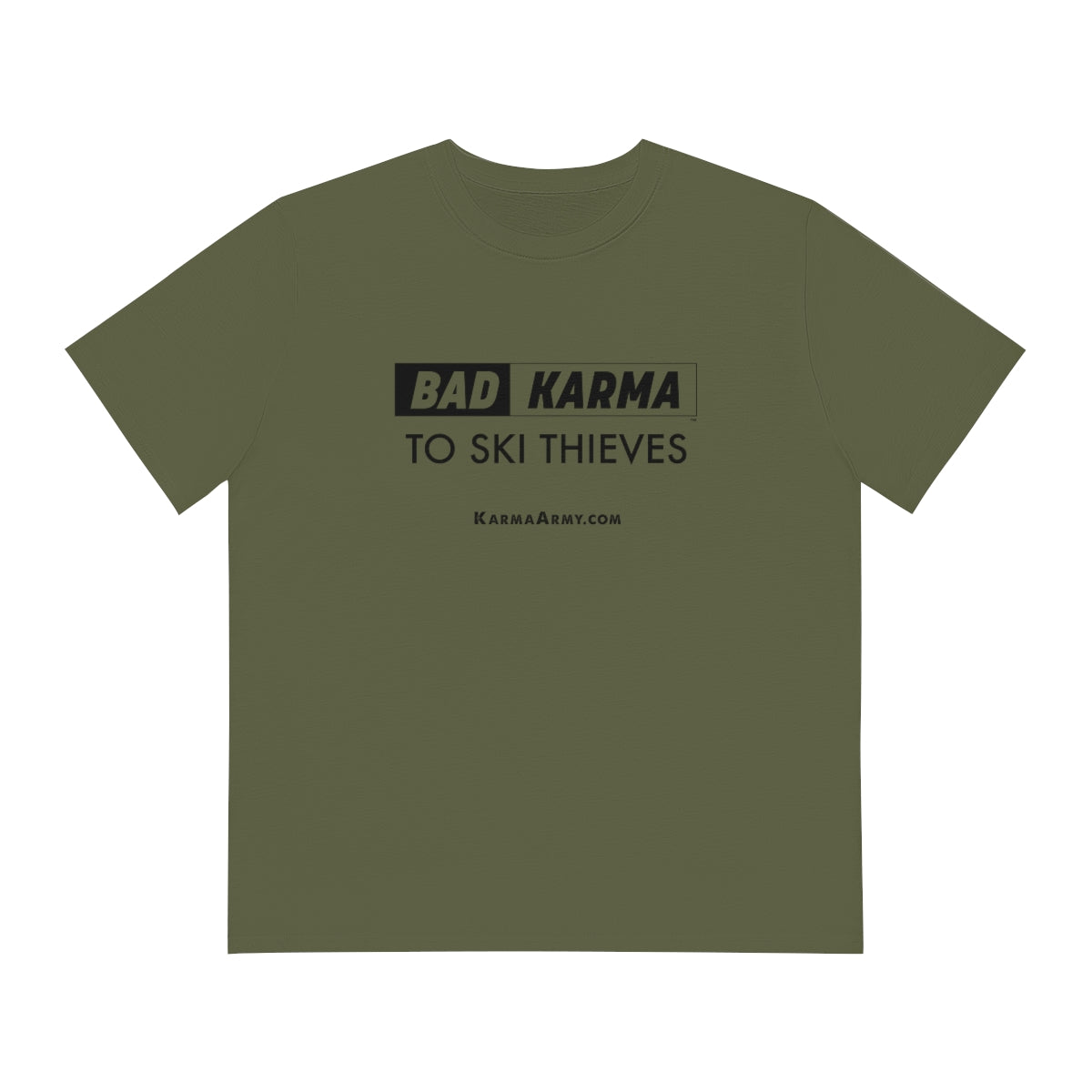 BAD KARMA TO SKI THIEVES Men's Organic Sparker T-shirt