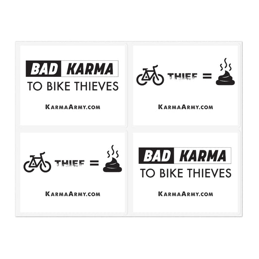 Bad Karma to Bike Thieves Stickers